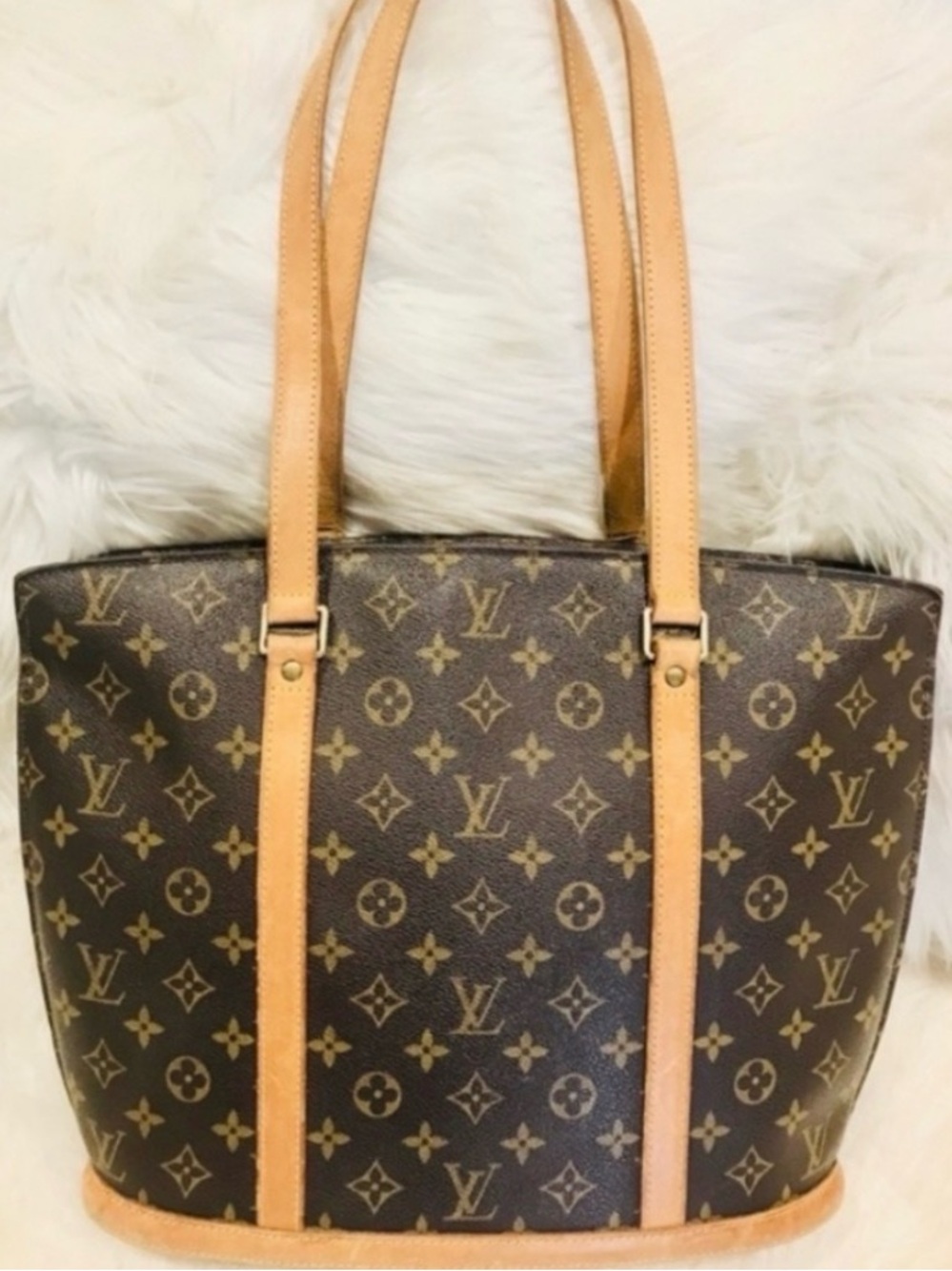 Louis Vuitton Monogram Babylone Canvas Leather Bag Tote in Brown and Tan VI0995 - Picture 3 of 12